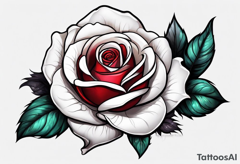 White rose, blood tattoo idea