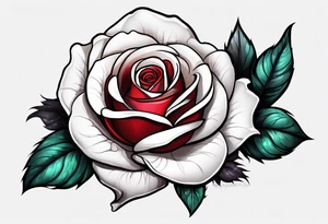 White rose, blood tattoo idea