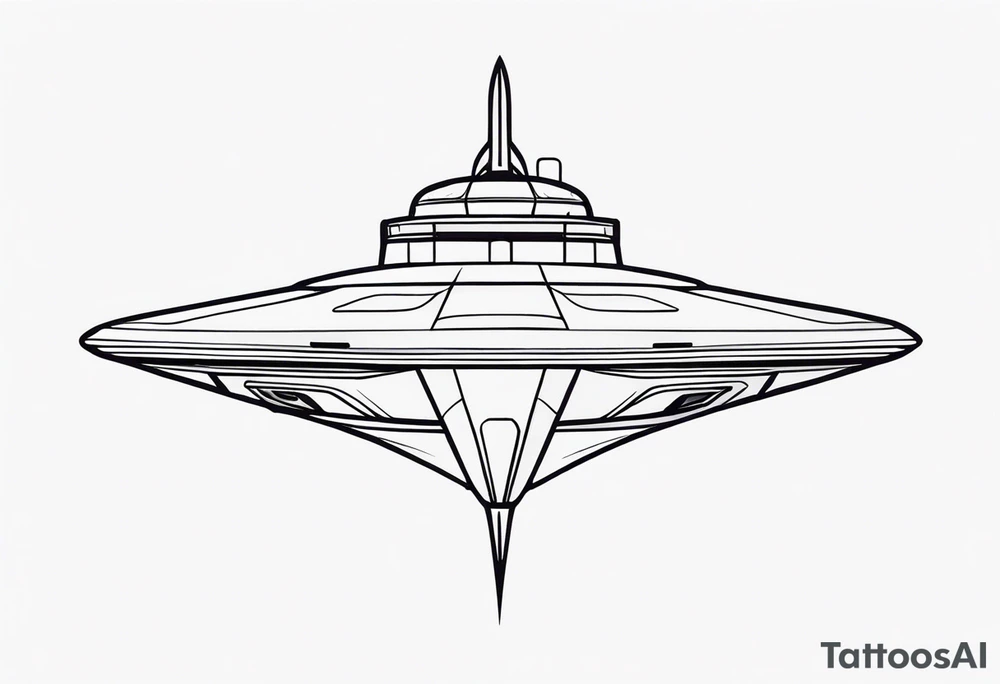Simple space ship tattoo idea