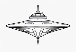 Simple space ship tattoo idea