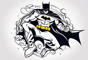 batman fight joker tattoo idea