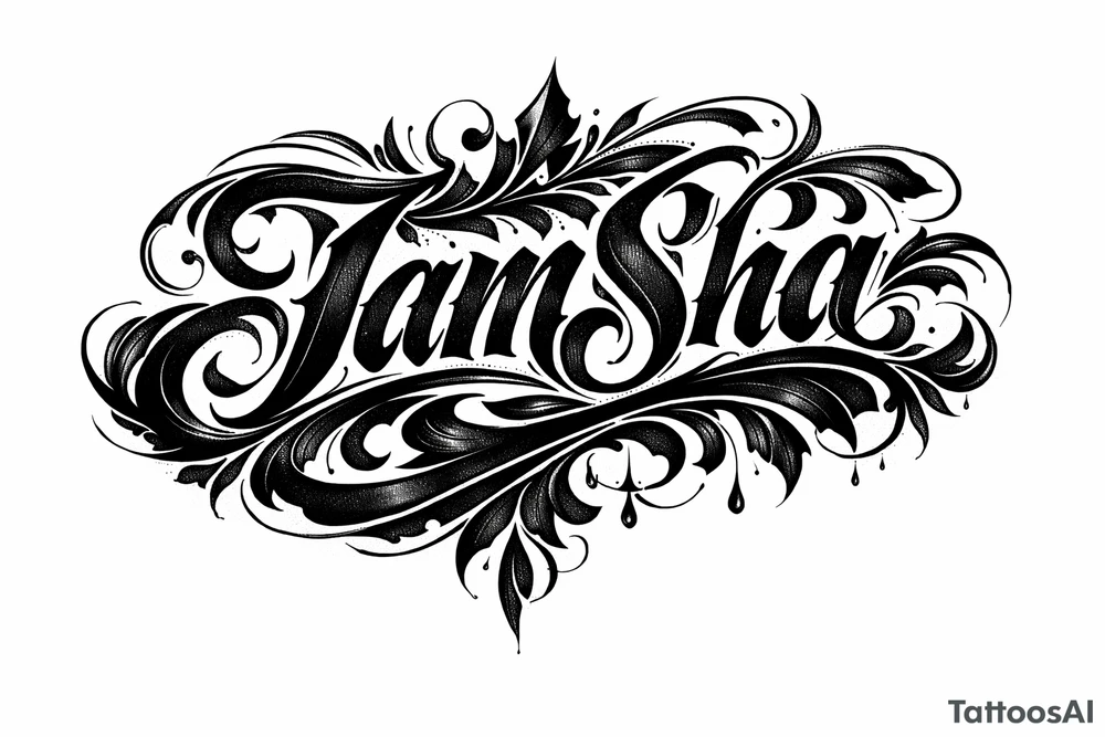 Ornate blackwork script spelling out a meaningful word.
JamSha
Love /hate tattoo idea