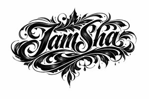Ornate blackwork script spelling out a meaningful word.
JamSha
Love /hate tattoo idea