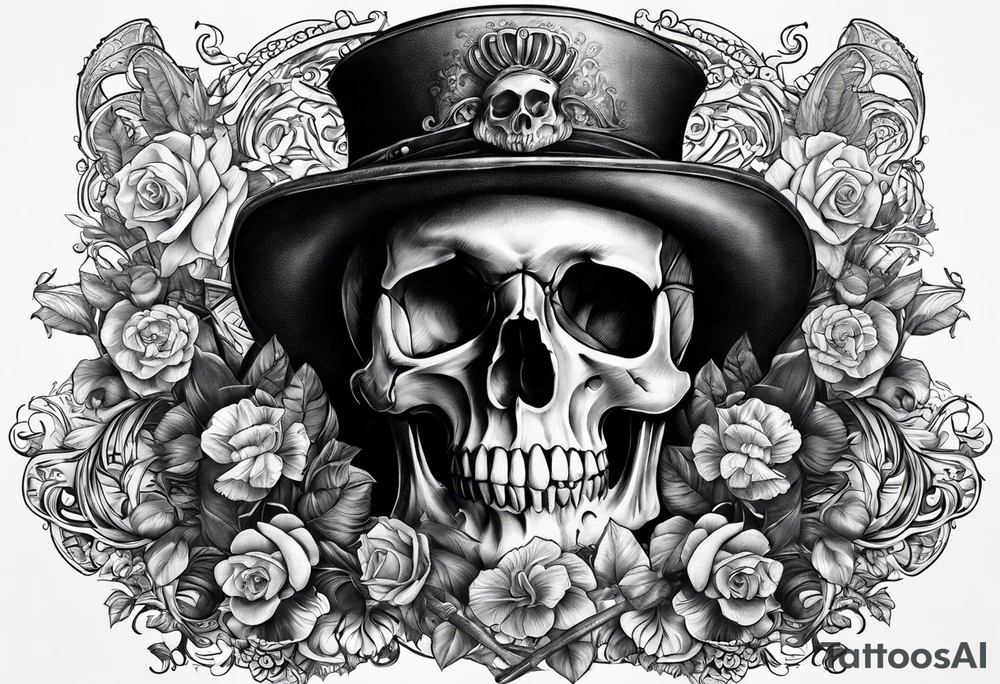 Skull dead men tell no tales tattoo idea