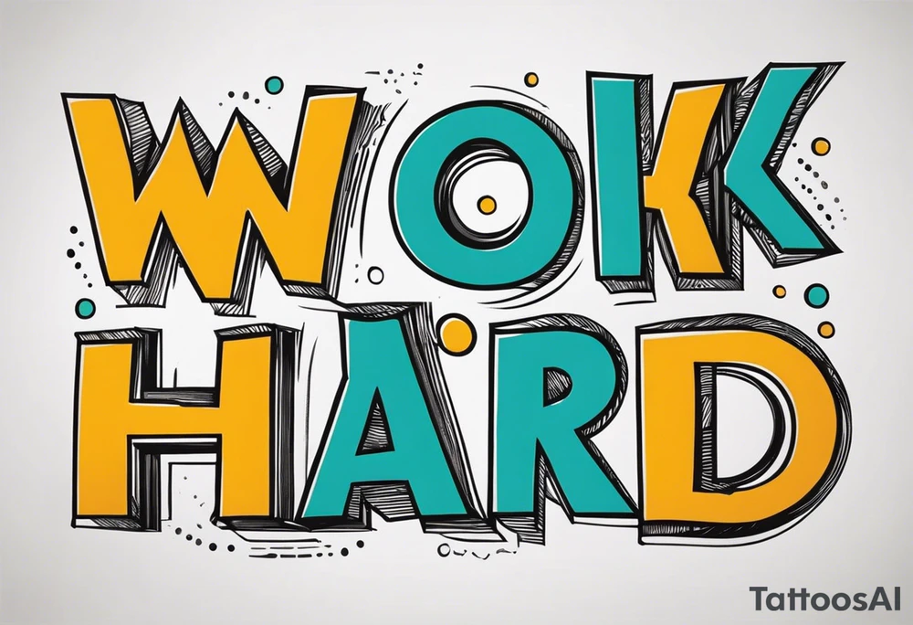 I want a tattoo containing the following two words "WORK HARD","PLAY HARD" tattoo idea