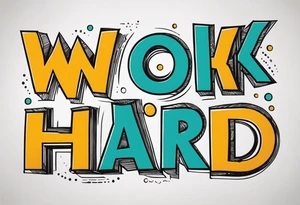 I want a tattoo containing the following two words "WORK HARD","PLAY HARD" tattoo idea
