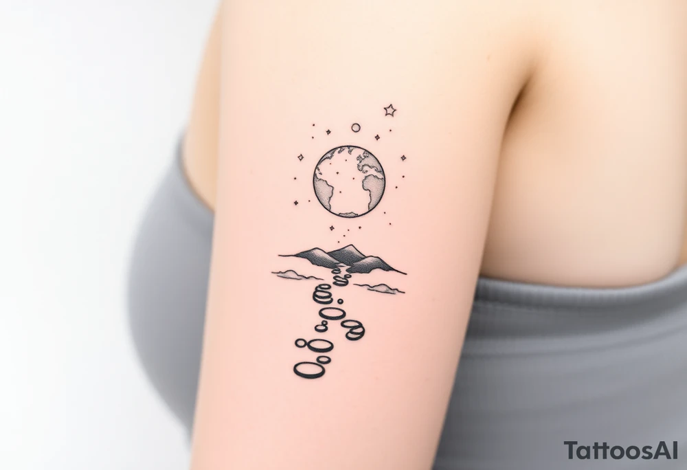 Pathway to earth 
scene leading to the cosmos tattoo idea