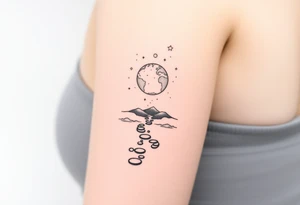 Pathway to earth 
scene leading to the cosmos tattoo idea