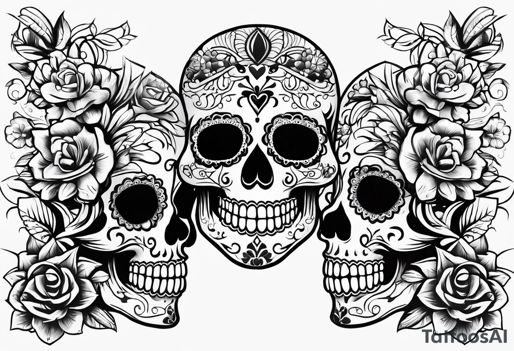 Day of the dead love edition tattoo idea