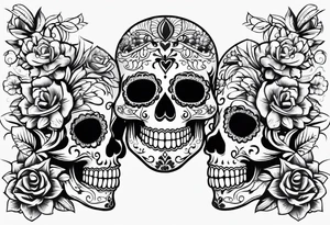 Day of the dead love edition tattoo idea