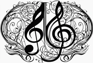 Note de musique, clef de sol, fin, simple tattoo idea