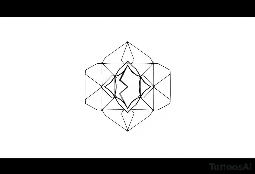 End falling apart hexagonal geometric pattern tattoo idea