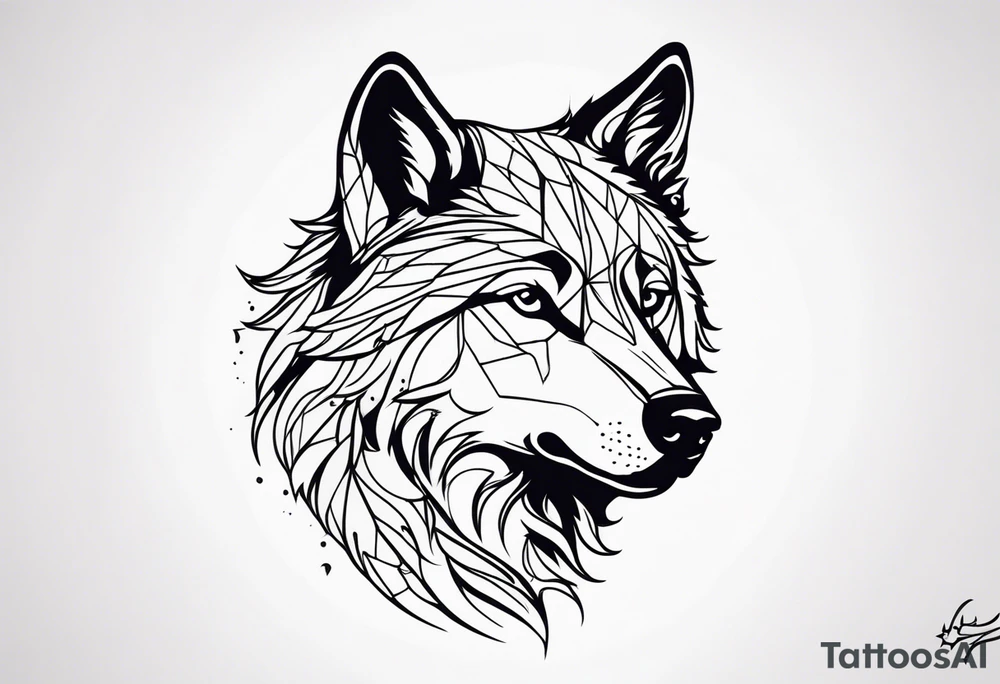 Pretty wolf tattoo idea