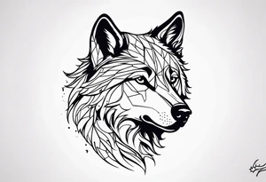 Pretty wolf tattoo idea