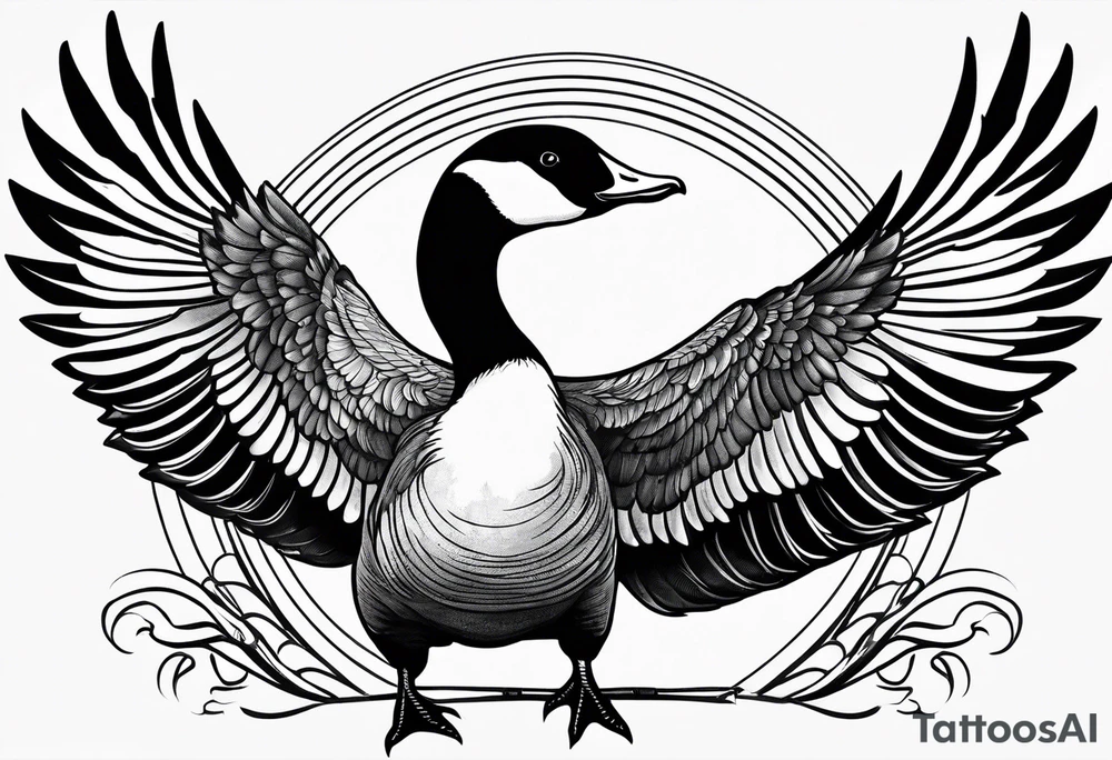 canadian goose shaking wings tattoo idea