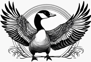 canadian goose shaking wings tattoo idea