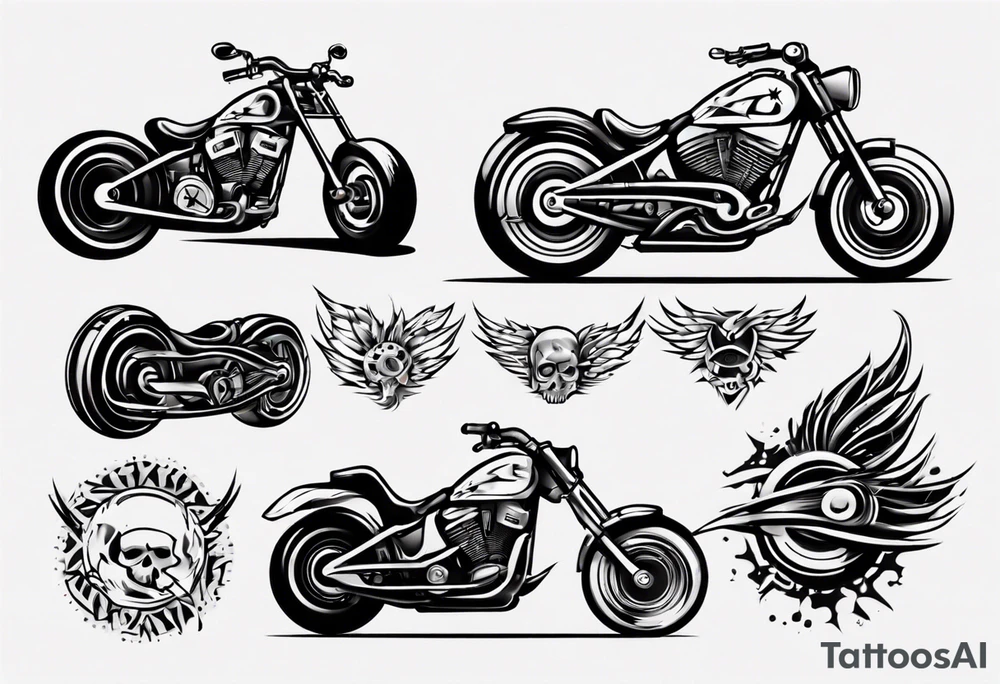 Motorcycle exhaust tattoo idea