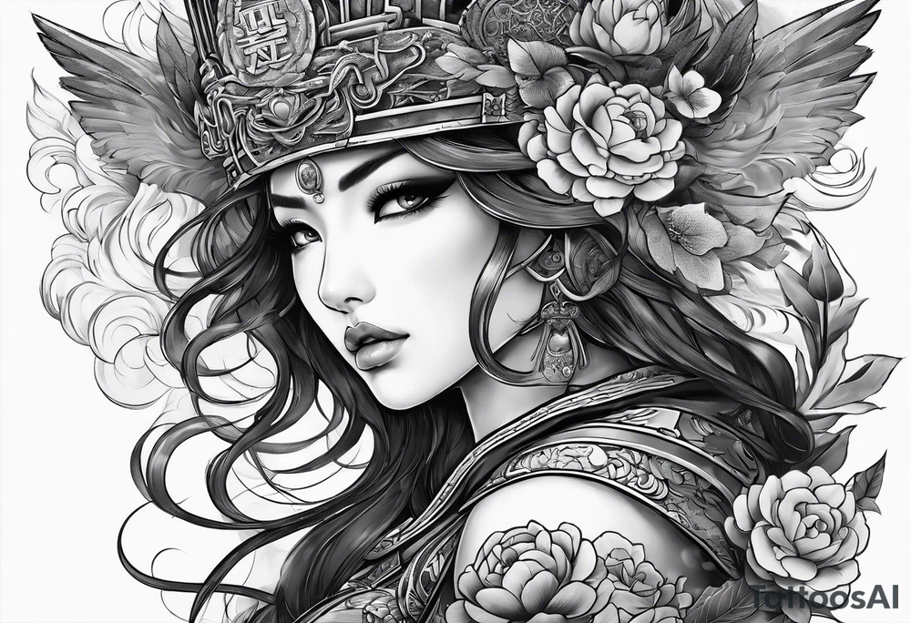 war, love and eternal life tattoo idea