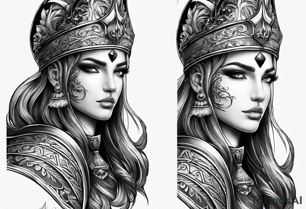 Fleur de lis warrior skeeve tattoo idea