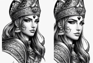 Fleur de lis warrior skeeve tattoo idea