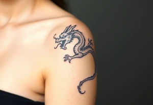 The dragon is faintly visible. smoke tattoo idea