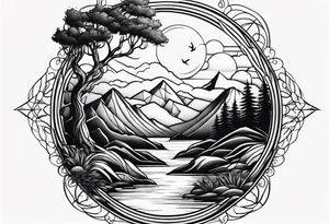 romantic scenery tattoo idea