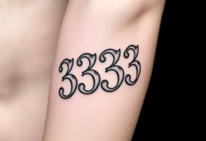333 numbers with shading tattoo idea