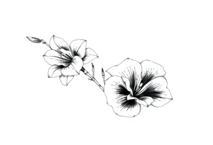 Gladiolus and naricuss  flowers on forearm tattoo idea