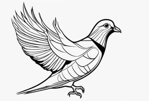 black line pigeon tattoo idea