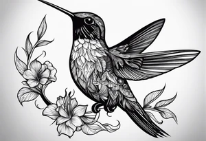 Black hummingbird tattoo for traveler tattoo idea