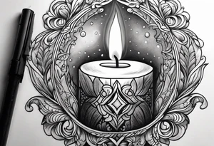 Candle alone in the darkness, a glimmer of hope. tattoo idea