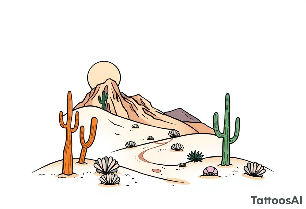 Desert landscape tattoo idea