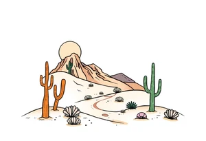 Desert landscape tattoo idea