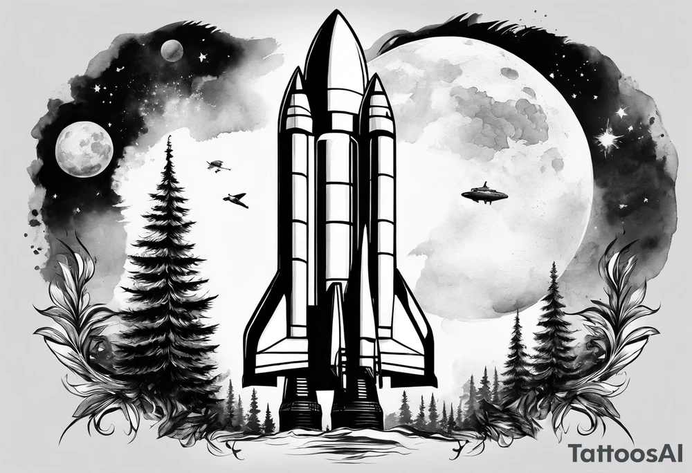 Apollo rocket tattoo idea