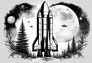 Apollo rocket tattoo idea