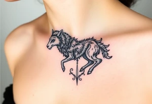 A  sheepwolf growlingas a mystical creature tattoo idea