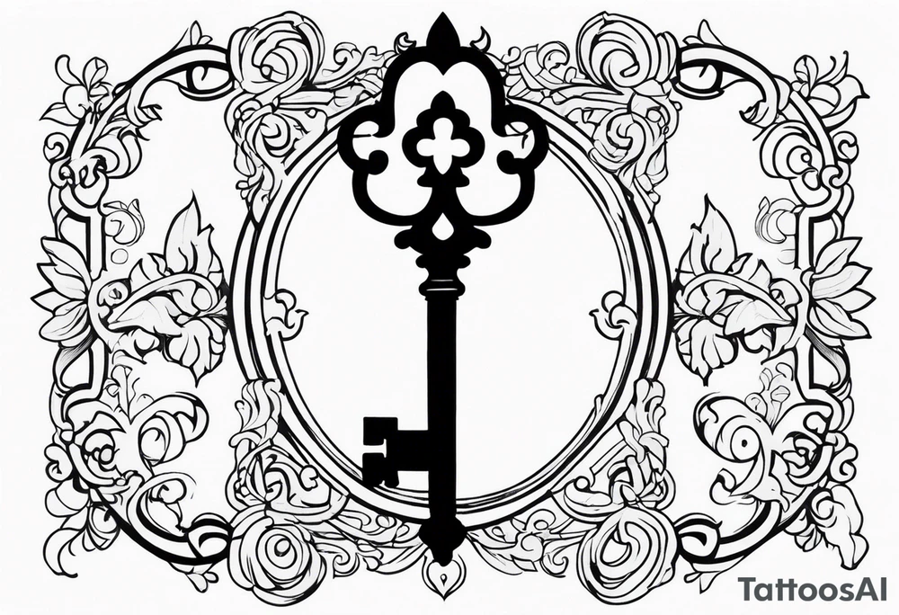 Key, gothique, baroque tattoo idea