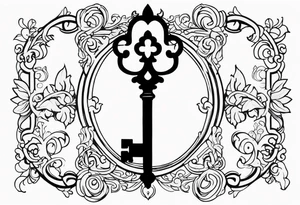 Key, gothique, baroque tattoo idea