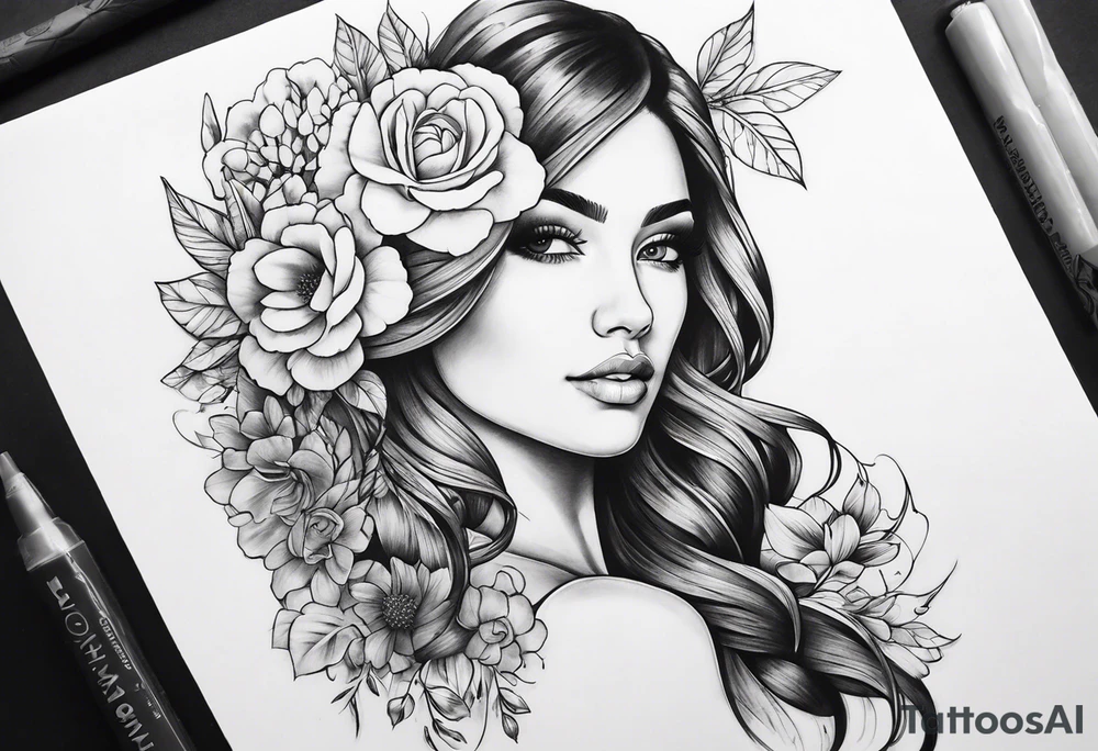 Tiny florals on shoulders tattoo idea