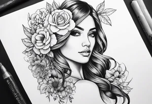 Tiny florals on shoulders tattoo idea