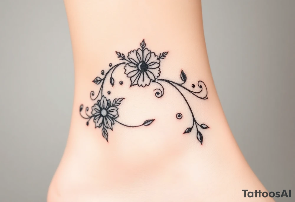 Anklet and charm mother tattoo idea