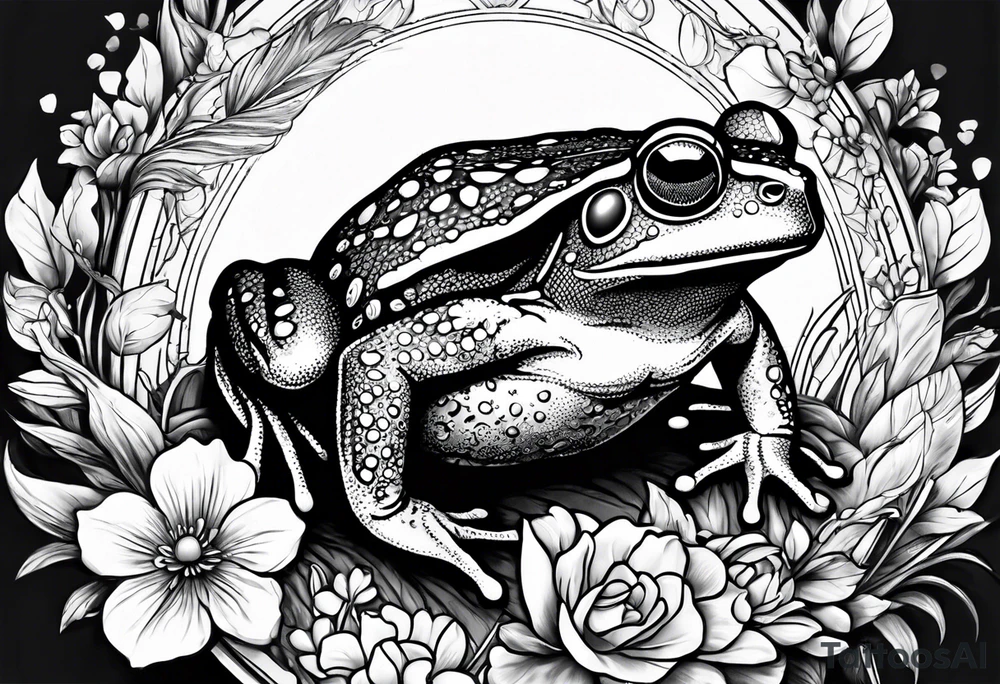Toad hdimg flowers to go on a date tattoo idea