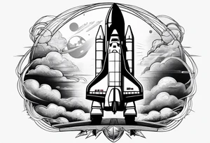 space shuttle launching to space tattoo idea