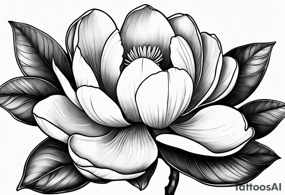 magnolia sketch drawing tattoo idea