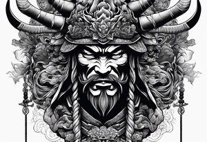 samurai beheading demon tattoo idea