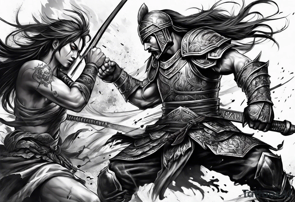 Warrior
Fighting
Bloody tattoo idea