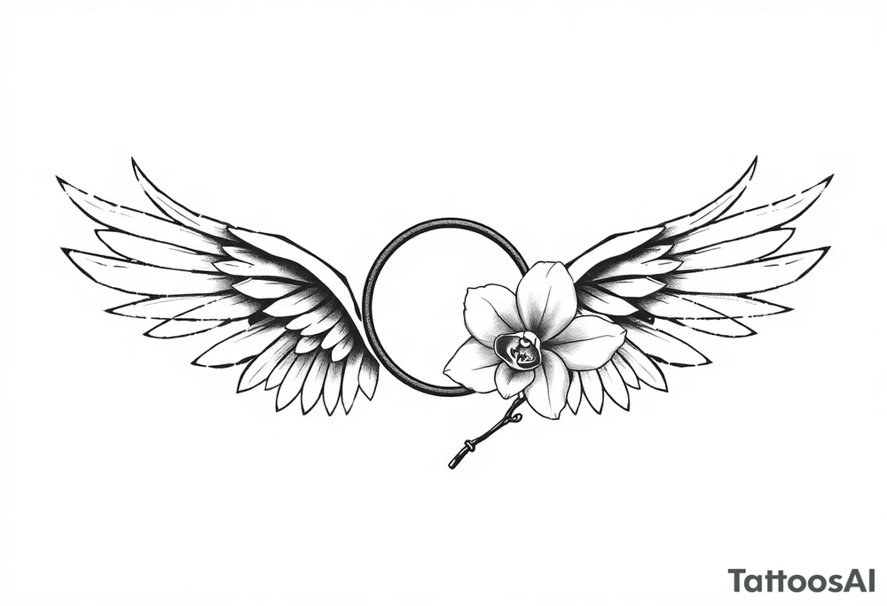 Wings with infinity loop inside and an orchid tattoo idea Wings with infinity loop inside and an orchid tattoo idea