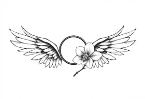 Wings with infinity loop inside and an orchid tattoo idea