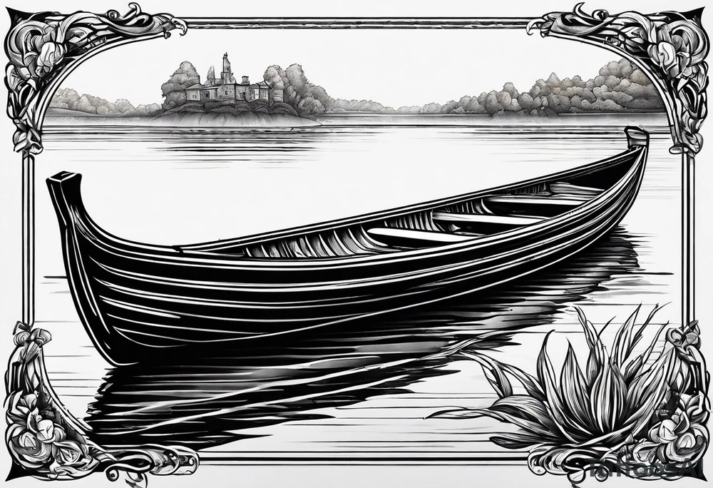 row boat with 18 rowers tattoo idea