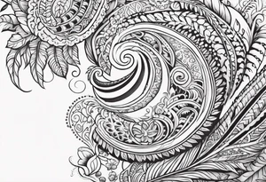 Hawaiian islands paisley tattoo idea